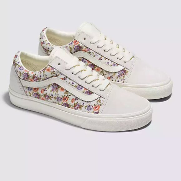 VANS Old Skool Vintage Floral Sidestripe Shoes / Sneakers Canvas / Suede, Size 7 - Picture 1 of 11
